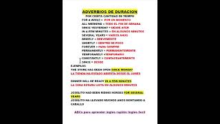 ADVERBIOS DE DURACION EN INGLES [upl. by Savick]