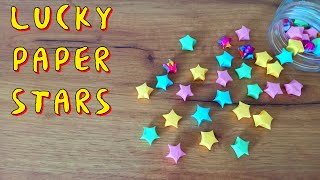 How to Make Lucky Paper Star  Origami Lucky Stars Tutorial [upl. by Elleda]