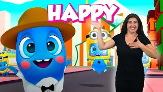 ASL Happy by Pharrell Williams ⭐️ Despicable me song ⭐️ Cute covers by The Moonies Official [upl. by Zetneuq]