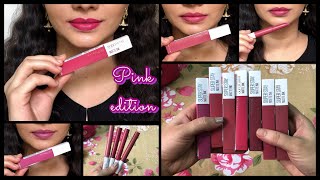 Maybelline Superstay Pink Edition  Swatches amp Review [upl. by Audwen]