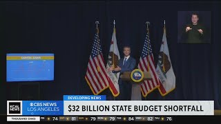 Gov Newsom announces 32 billion budget deficit for California [upl. by Yahsed296]