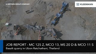 KLEEMANN MC 125 Z MCO 13 MS 20 D amp MCO 11 S crushing basalt in Thailand [upl. by Ylle]