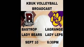 Bastrop Lady Bears v LaGrange Lady Leps Sept 10 [upl. by Aziaf]