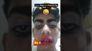 When boys use snapchat for first time🤣rand🤡funny comedy memes roast shorts snapchat first [upl. by Ayalahs]