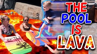 The POOL Is LAVA Challenge With Daily Bumps and Carl And Jinger [upl. by Nollat]