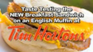 Tim Hortons  English Muffin Breakfast Sandwich Review  KBDProductionsTV [upl. by Madora]