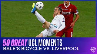 50 Great Champions League Moments Gareth Bales Superb Bicycle Kick Goal vs Liverpool in 2018 Final [upl. by Sobmalarah]