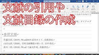 Word文献の引用や文献目録の作成 [upl. by Hgielar]