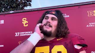 USC center Jonah Monheim discusses Trojans quarterback change [upl. by Rramal]