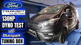 Ford Transit Custom 20 128bhp130ps Dyno Test with Bluespark Tuning Box [upl. by Aiyram381]