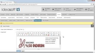 Yeni Ideasoft v6 Paneli  Popup yönetimi kullanımı [upl. by Atilehs]