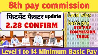 8th pay commission  level wise minimum basic salary  basic pay ✍️ [upl. by Eidnam]