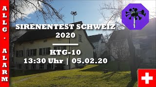 Sirenentest Schweiz 2020  Trüllikon  KTG10  Allgemeiner Alarm [upl. by Inoliel]