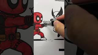 Deadpool vs Wolverine marvel satisfying art coloring trending [upl. by Zoie391]