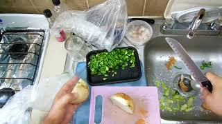 Cortando Cebolla Jalapeño Ajo Chopping Onion Jalapeno Garlic [upl. by Neelyhtak18]