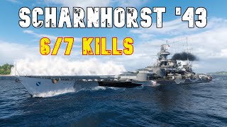 World of WarShips Scharnhorst 43  67 Kills [upl. by Stefanac470]