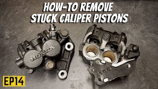 HOW TO Remove Stuck Brake Caliper Pistons  GL650 Build  EP14 [upl. by Ayala]