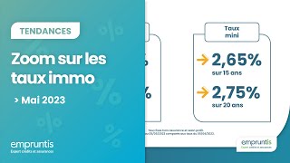 Les taux immobiliers de mai 2023 avec Empruntis [upl. by Olleina]