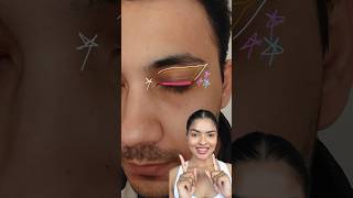 my guy friend drew my EYE MAKEUP challenge 😅👀  will I pass or fail  Ad eyemakeup challenge [upl. by Katusha]