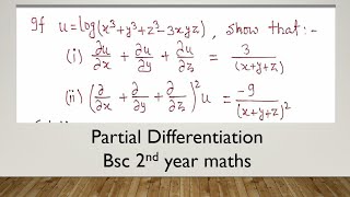 Partial Differentiation  Bsc 1st2nd year maths [upl. by Ahsinar684]