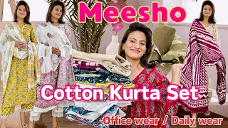 Meesho Cotton Kurta Set Haul l Afghani Kurta Set l Meesho Kurti Pant Dupatta Haul meesho kurti [upl. by Rap]