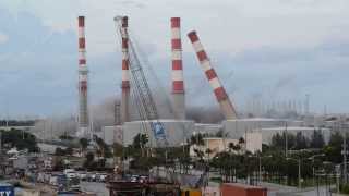 Demolition of Port Everglades smokestacks by Capt Tom Serio for The Triton [upl. by Elyrehc]