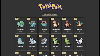 Build your own Pokédex using HTML CSS and JS with hover effect [upl. by Adnarrim2]