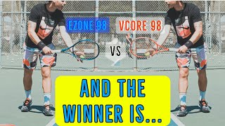 Racket Review Yonex EZONE 98 vs VCORE 98 Serving Comparison [upl. by Amolap315]