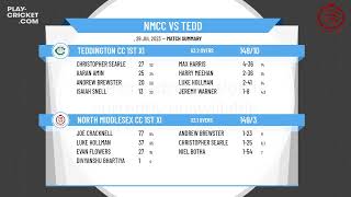 Middlesex County Cricket League  1st XI Premier Division  North Middlesex CC v Teddington CC [upl. by Eirahs]