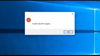 How to Fix Invalid Value For Registry Problem  Windows 10 [upl. by Nayra520]