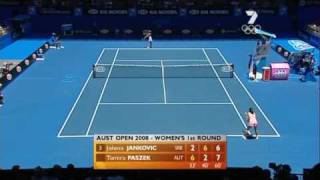 2008 Australian Open 1st Round  Jankovic vs Paszek  Last Set 37 [upl. by Busch]