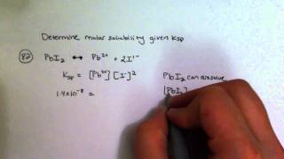 Determining Molar Solubility Given Ksp [upl. by Elamef]