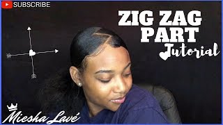 SLICK ZIGZAG PONYTAIL  EDGES TUTORIAL ♡ [upl. by Solokin221]