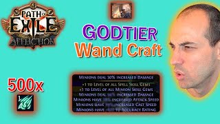 200 Div Godtier Wand Craft POE Affliction Stream Highlights [upl. by Brocky102]