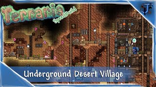 Terraria  Speed Build  Underground Desert Village [upl. by Pinter714]