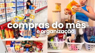 COMPRAS DO MÊS MERCADO ATACADO valores dicas organizando armário geladeira despensa e banheiro [upl. by Laidlaw904]