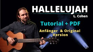 Hallelujah  Leonard Cohen  Akustik Gitarre Tutorial [upl. by Aleciram]