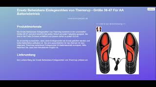 Ersatz Beheizbare Einlegesohlen von Thermrup  Größe 3647 Für AA Batteriebetrieb [upl. by Helenka]