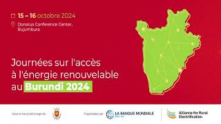 JOURNÉES SUR LACCÈS À LÉNERGIE RENOUVELABLE AU BURUNDI 2024 [upl. by Laroy]