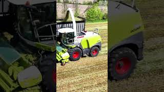 Harvesting processing and preserving grass using New Hollandshort corn farm cuttinggrass [upl. by Weissberg]