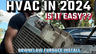 Is HVAC Easy Downflow Furnace Install [upl. by Millburn]