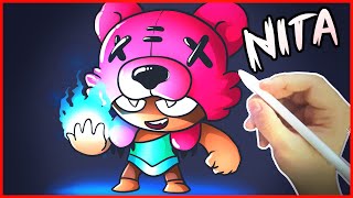 NITA  BRAWL STARS DRAWING [upl. by Sukramaj]