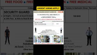 Bahrain 🇧🇭 Jobs Vaccancy today ● Security Guards 💂‍♂️ Jobs ● bahrainjob job jobs jobsearch fyp [upl. by Anir]