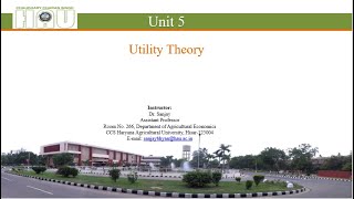 Utility theory Unit 5 [upl. by Llirred]