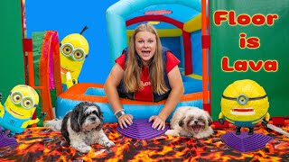 Assistant and her Funny Dog Waffles Plays Floor is Lava to find Mega Minions [upl. by Jehias]