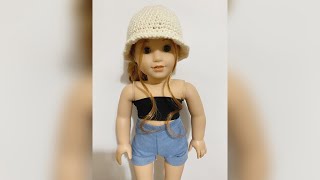 How to Crochet a Bucket Hat for your American Girl Doll [upl. by Allimaj130]