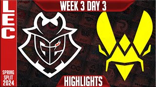 G2 vs VIT Highlights  LEC Spring 2024 W3D3  G2 Esports vs Team Vitality [upl. by Aseyt]