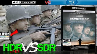 Saving Private Ryan 1998 HDR ANALYSIS 4K UHD Blu Ray vs FEL vs 1080p BD SDR 100nits TRUEDIFFERENCE [upl. by Llevra665]