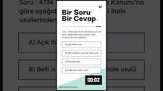 S1 4734 Sayılı Kamu İhale Kanunu  1 Soru 1 Cevap [upl. by Carlyle]