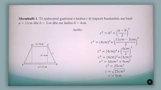 8 02 083  Java 21  Matematikë  Zbatimi i Teoremës së Pitagorës në trapez barakrahësh [upl. by Upton]